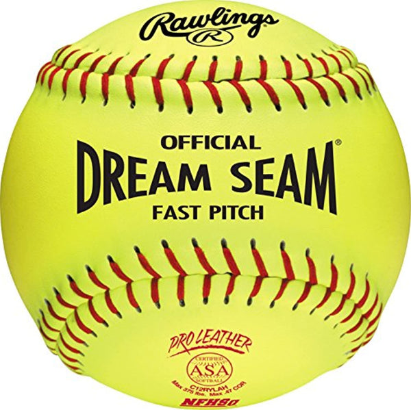 Rawlings Sporting Goods C12RYLAH Official ASA Dream Seam Fast Pitch Softballs